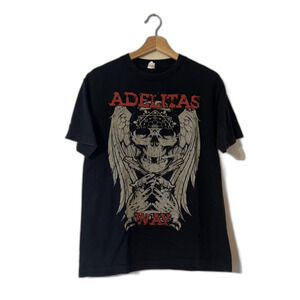 Adelitas Way Shirt Mens Medium Black Band Graphic Skull Rock Tee Alstyle